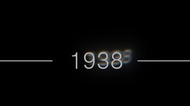 Time travel, white numbers counting down to the past. Time machine. 4k video for your project.