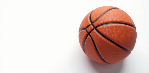 Obraz premium High-angle view of basketball against plain white, play, overhead