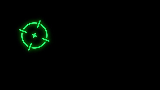 Gun sight searching for victim on black background. 4k video for your project.