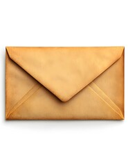 A Vintage Brown Envelope Lies Closed On White