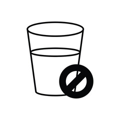 No Drink icon vector stock illustration