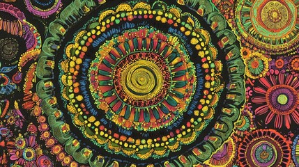 Stunning Colorful Circular Patterns on a Black Background