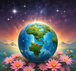 Naklejka premium Illustration of globe earth.