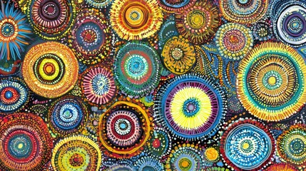 Abstract Dot Art Design with Vibrant Circles