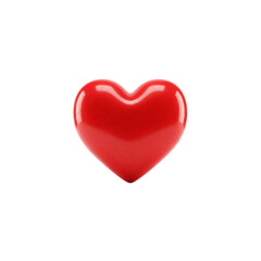 Fototapeta premium Red heart 3d render icon isolated on transparent background