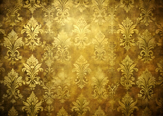 Fototapeta premium Vintage Gold Damask Pattern Wallpaper Background