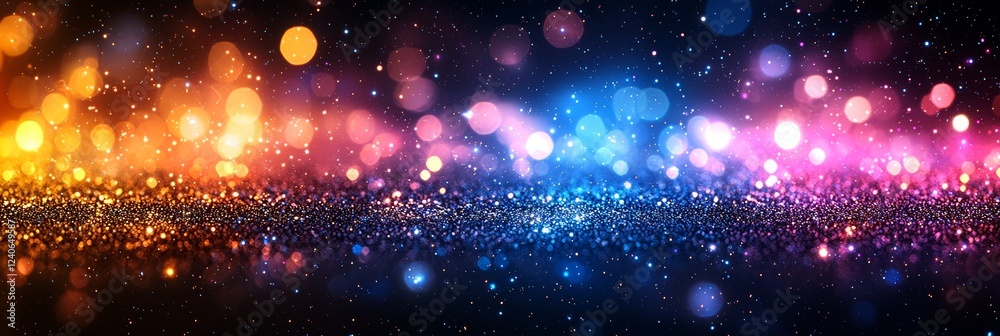 Poster hi-tech bokeh with a modern and trendy design, incorporating technical background abstraction and ui