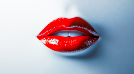 Obraz premium Red lipstick on a white background, isolated and highlighted for a striking visual effect, Generative AI design