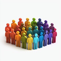 Diverse Group of Colorful People Representing Unity and Collaboration in a Creative and Abstract Setting