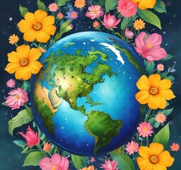 Illustration of globe earth.