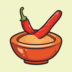 Paprika pepper food vector Illustrations