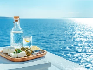 Fleecedeken met foto Ouzo and Mediterranean Delights by the Sea © H Ray