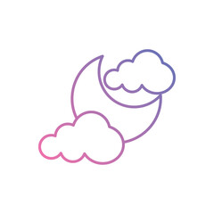 Cloudy Night icon vector stock illustration