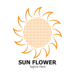 sunflower vector logo design concept template