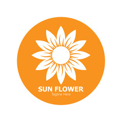 sunflower vector logo design concept template