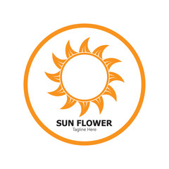 sunflower vector logo design concept template