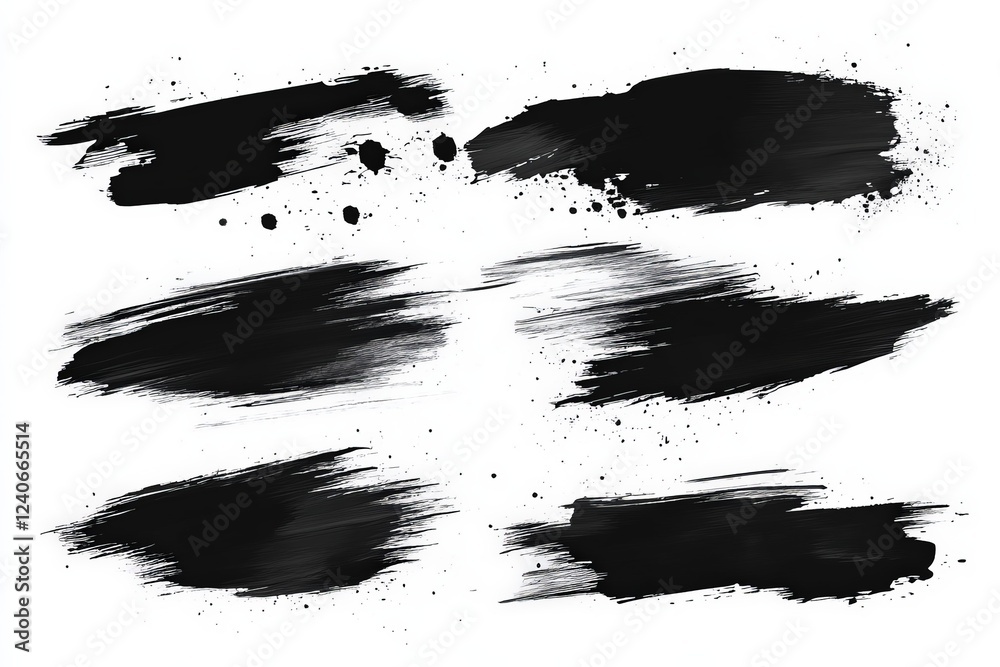 Leinwandbilder abstract black paint strokes and splashes create striking visual texture for artistic projects