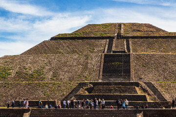Teotihuacán, Mexico - 1 December 2022:Pyramids of Teotihuacán