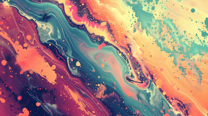 Fototapeta premium Abstract colorful fluid art with swirling patterns and vibrant hues, evoking creativity and inspiration