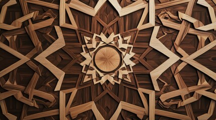 Intricate Wood Carving Design: A Stunning Geometric Wood Paneling