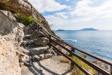Views from the Golitsyn Trail - a mountain trail carved on the slope of Mount Koba-Kaya, located...
