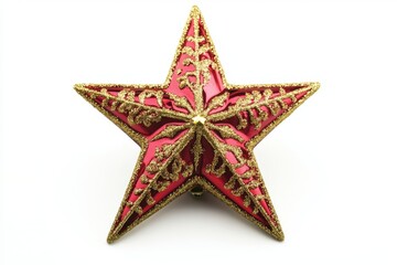Fototapeta premium Sparkling Red Christmas Star Ornament