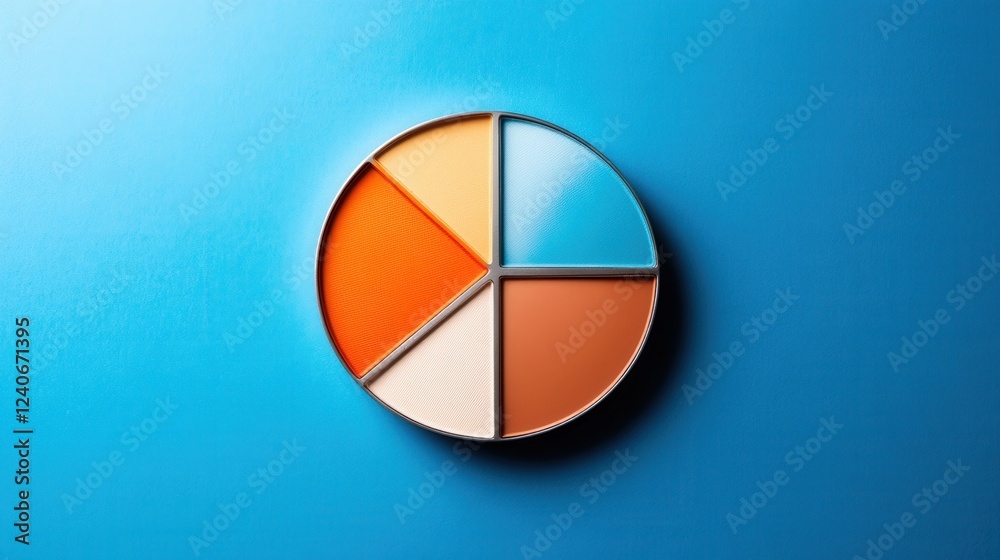 Aufkleber a vibrant pie chart comparing preferences for shimmer versus matte eyeshadows