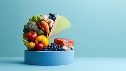 A vibrant pie chart comparing popular diet preferences by region