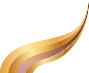 Abstract Golden Luxury Wave. Gold Document Certificate Gradient Line Design.