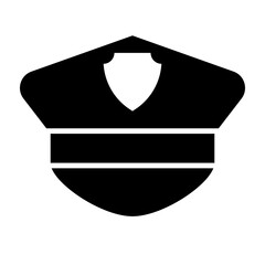 Policeman's hat Glyph Icon Design