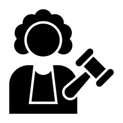 Judge Giving Order Glyph Icon Design