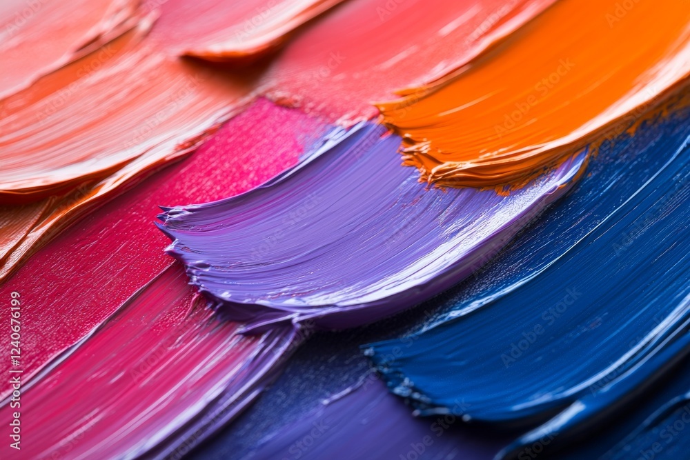 Poster colorful paint strokes creating an abstract texture with vibrant hues in a creative workspace