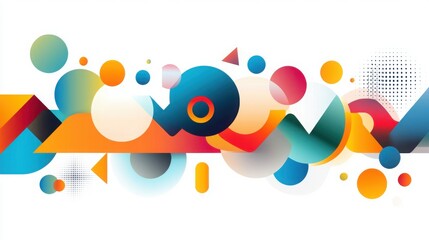 Abstract Design Illustrating the Gradual Evolution of Shapes and Colors