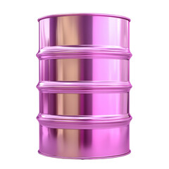 Obraz premium A single, shiny pink metallic barrel stands isolated against a black background, showcasing its industrial design.