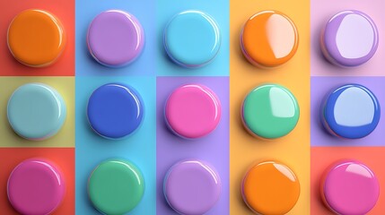 Many colorful buttons set on a colorful background