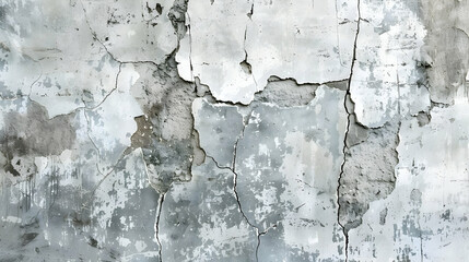 Obraz premium Cracked and Peeling Wall Texture with Gray and White Tones, Ideal for Background Use