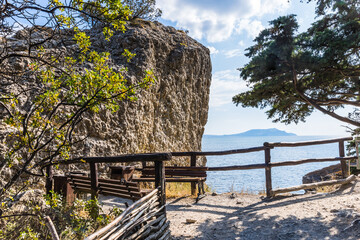 Views from the Golitsyn Trail - a mountain trail carved on the slope of Mount Koba-Kaya, located...