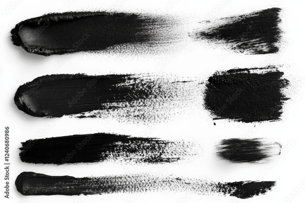 Poster Experimenting with different strokes of black paint on a white canvas for artistic exploration