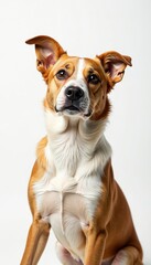 A dog's paw leaning against a stark white backdrop , picture, canines, white background