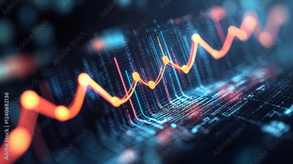 Poster big data technology, data science analysing stock, generative ai, deep learning, machine learning al