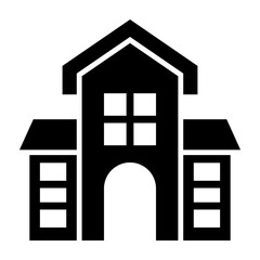 Modern House Glyph Icon Design