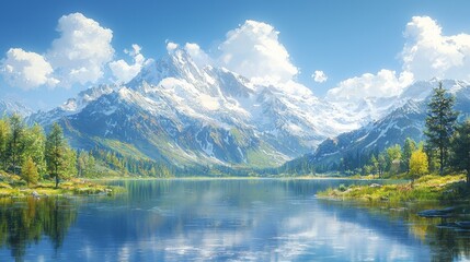 Fototapeta premium Paint surreal dreamscapes with swirling clouds, floating islands that seem to hover ethereally, and landscapes that stimulate the mind. Employ a clean, clear color palette, realistic photography, and