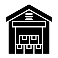 Warehouse Glyph Icon Design