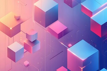 Vector banner design with hexagon pattern, minimalistic and modern tech elements