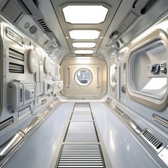 Obraz premium A sophisticated medical facility with advanced technology and a pristine, futuristic aesthetic