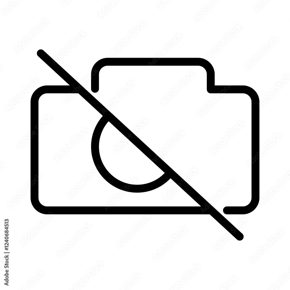 Poster camera document off vector icon