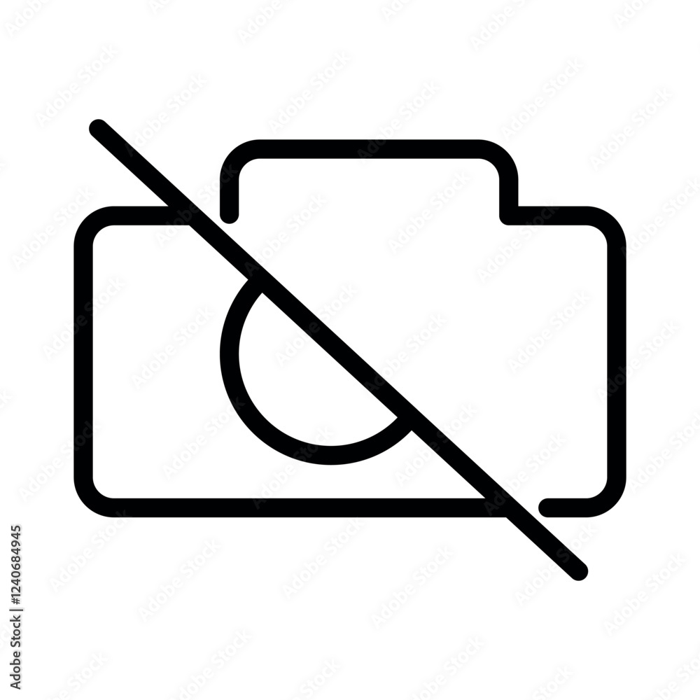 Poster camera document off vector icon