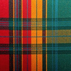 Multi-colored tartan fabric with a subtle, woven texture, minimalist, tartan