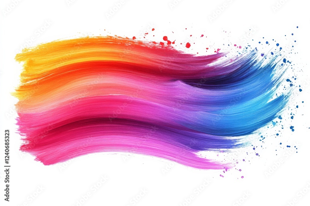 Poster Vibrant abstract brush strokes showcasing a spectrum of colors blending together in a captivating design