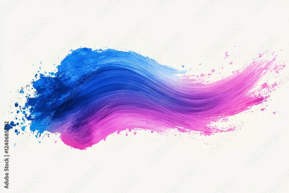 Poster vibrant strokes of blue and pink paint create a dynamic abstract design on a neutral background
